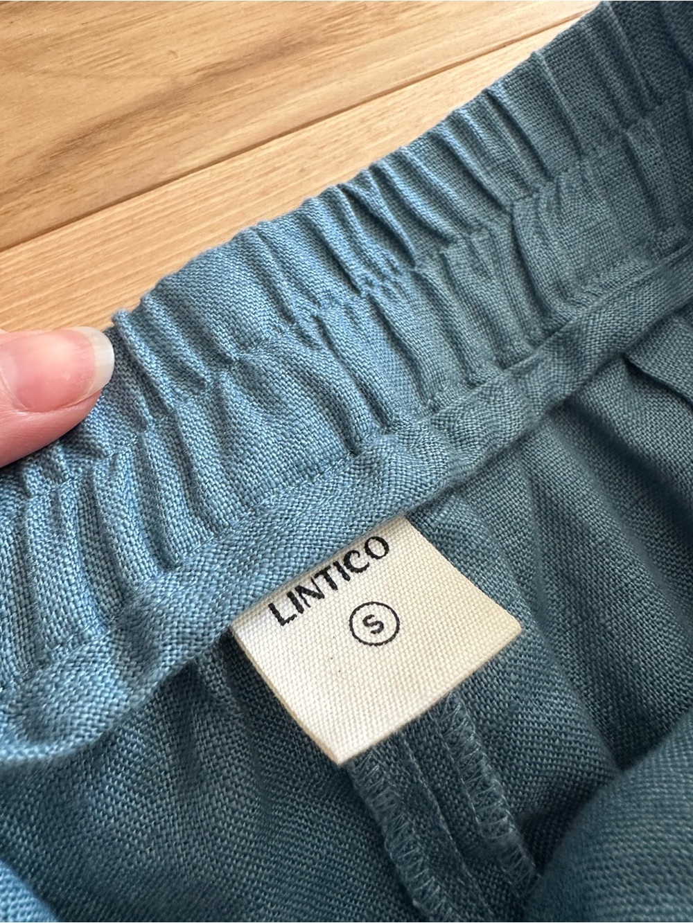 Lintico Grae Cove Trousers - Teal & Olive Linen Pants - Set of Two - Size Small - Picture 10 of 11